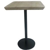 statafel met boomstamblad