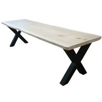 lange boomstamtafel met X poten