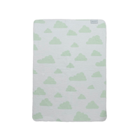 Meyco ledikantdeken Little Clouds Mint Wit 120x150 cm
