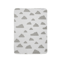 Meyco ledikantdeken Little Clouds grijs Wit 120x150 cm