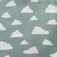 Hydrofiele monddoekjes Feathers-Clouds-Dots grijs/jade/wit Meyco