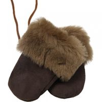 Baby wanten lamswol  bruin