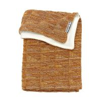 Meyco Deken Block Mixed Okergeel Camel 100x150 cm Met Voering