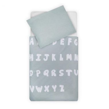 Dekbedovertrek ABC stone green 140x200cm Jollein