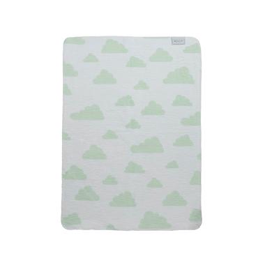 Meyco ledikantdeken Little Clouds Mint Wit 120x150 cm