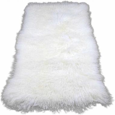 Tibetaans Schapenvacht groot 60x140 cm Wit
