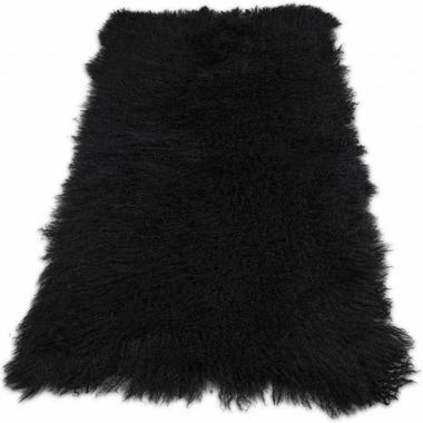 Tibetaans Schapenvacht groot 60x140 cm Zwart