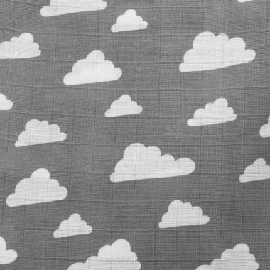 Hydrofiele monddoekjes Feathers-Clouds-Dots grijs/wit Meyco