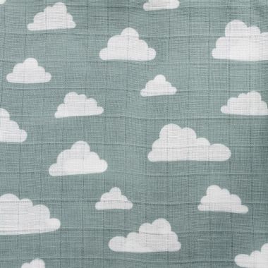 Hydrofiele monddoekjes Feathers-Clouds-Dots grijs/jade/wit Meyco