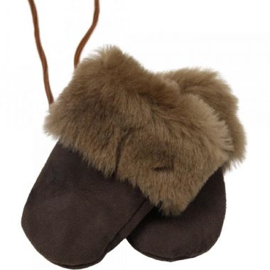 Baby wanten lamswol  bruin