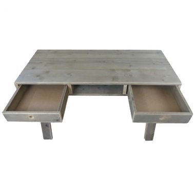 steigerhout bureau met lade